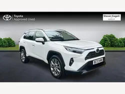 White Used 2022 Toyota RAV4 Hybrid SUV | £32,481 (A bit pricey)