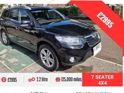 Black Used 2010 Hyundai Santa Fe Premium SUV | £2,994 (Fair price)