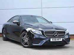 Black gloss Used 2018 Mercedes E300 AMG line Coupe | £22,695 (Fair price)
