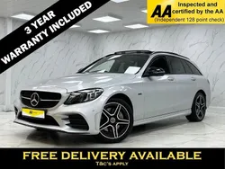 Silver Used 2020 Mercedes C300e AMG line Estate | £19,295 (Fair price)