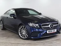 Blue Used 2018 Mercedes E220 AMG line Coupe | £14,475 (Fair price)