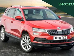 Velvet red metallic Used 2018 Skoda Karoq SUV | £15,495 (Fair price)