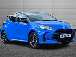 Neptune blue with black roof Used 2024 Toyota Yaris Hybrid Edition Hatchback | £20,990 (Expensive)
