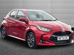 Scarlet flare Used 2023 Toyota Yaris Hybrid Design Hatchback | £18,701 (Fair price)