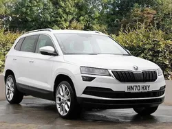 Moon white metallic Used 2020 Skoda Karoq SE L SUV | £16,990 (Fair price)