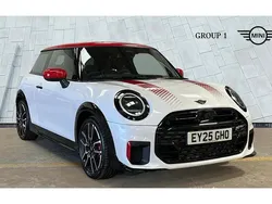 White New 2025 Mini John Cooper Works Hatchback | £37,795 (Expensive)