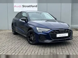 Navarra blue New 2025 Audi A3 Sportback e-tron Black Edition Sedan | £44,950 (A bit pricey)