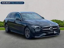 Black Used 2024 Mercedes C220 AMG line Estate | £32,129