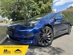 Blue Used 2022 Tesla Model 3 Performance Sedan | £24,990 (A bit pricey)