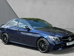 Blue Used 2021 Mercedes C220 AMG line Sedan | £24,340 (Expensive)
