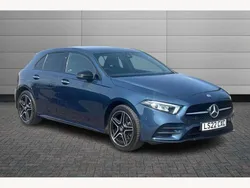 Blue Used 2022 Mercedes A250 AMG Line Premium Hatchback | £20,569 (Fair price)