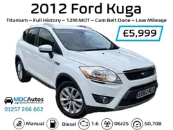White Used 2012 Ford Kuga Titanium SUV | £6,799 (A bit pricey)