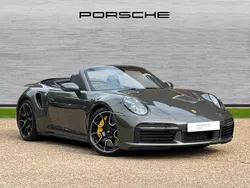 Aventurine green metallic Used 2024 Porsche 911 Turbo S Cabriolet | £177,750 (Fair price)