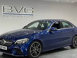 Blue Used 2018 Mercedes C220 AMG line Sedan | £14,994 (Fair price)