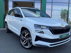 Moon white metallic Used 2024 Skoda Karoq SportLine SUV | £28,249 (Fair price)