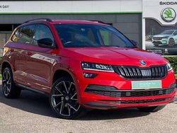 Velvet red metallic Used 2022 Skoda Karoq SportLine SUV | £20,595 (Fair price)