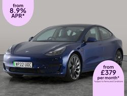 Blue Used 2022 Tesla Model 3 Performance Sedan | £20,482 (Fair price)
