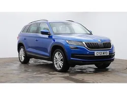 Race blue metallic Used 2021 Skoda Kodiaq SE L SUV | £23,868 (A bit pricey)