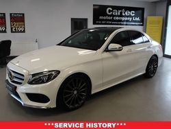 White Used 2016 Mercedes C220 AMG line Sedan | £16,489 (Expensive)
