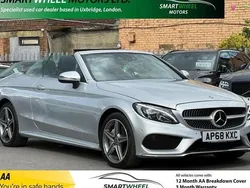 Silver Used 2018 Mercedes C220 AMG Line Premium Plus Cabriolet | £17,840 (Fair price)