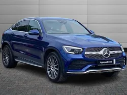 Brilliant blue Used 2020 Mercedes GLC300 AMG Line Premium Coupe | £31,498 (Fair price)