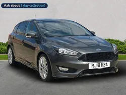 Black Used 2018 Ford Focus ST-Line Hatchback | £11,699 (Fair price)