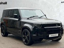 Metallic santorini black Used 2022 Land Rover Defender SUV | £76,727 (Fair price)