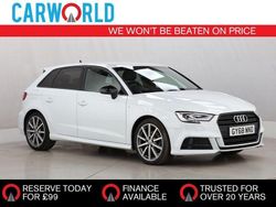 White Used 2018 Audi A3 Sportback Black Edition Hatchback | £13,513 (Fair price)