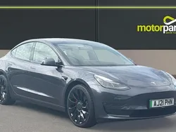 Grey metallic Used 2021 Tesla Model 3 Performance Sedan | £20,500 (Fair price)