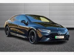 Obsidian black Used 2025 Mercedes EQE350 AMG line Sedan | £59,490 (Expensive)