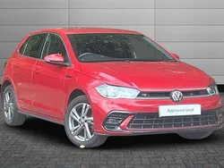 Kings red with black roof Used 2022 VW Polo R-line Hatchback | £18,050 (Fair price)