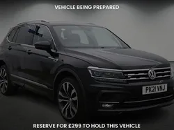 Deep black pearlescent Used 2021 VW Tiguan Allspace R-line SUV | £26,450 (A bit pricey)