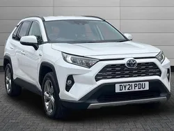 Pure white Used 2021 Toyota RAV4 Hybrid Design SUV | £26,295 (Fair price)