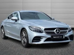 High tech silver Used 2022 Mercedes C200 AMG line Coupe | £24,250 (Fair price)
