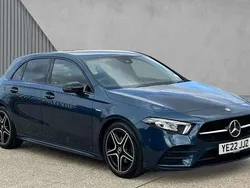 Denim blue metallic Used 2022 Mercedes A180 Executive Hatchback | £21,980 (A bit pricey)