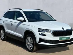 Moon white metallic Used 2024 Skoda Karoq SE Drive SUV | £21,585 (Fair price)