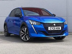 Blue Used 2021 Peugeot e-208 Premium Hatchback | £12,995 (Fair price)