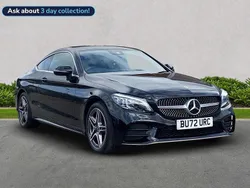 Black Used 2022 Mercedes C200 AMG line Coupe | £28,497 (Expensive)