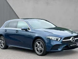 Denim blue metallic Used 2021 Mercedes A250 AMG line Hatchback | £20,044 (Good price)