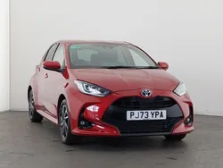 Red Used 2023 Toyota Yaris Hybrid Design Hatchback | £19,498 (Fair price)