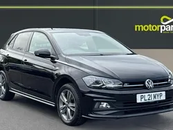 Deep black pearl metallic Used 2021 VW Polo R-line Hatchback | £14,500 (Good price)