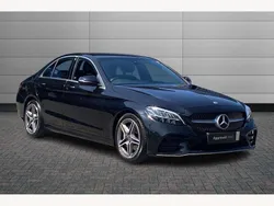 Obsidian black Used 2018 Mercedes C200 AMG line Sedan | £17,150 (Fair price)