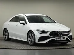 Digital white metallic finish Used 2023 Mercedes CLA200 Executive Coupe | £25,650 (Super price)