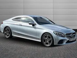 High tech silver Used 2022 Mercedes C200 AMG line Coupe | £26,500 (Expensive)