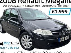 Black Used 2008 Renault Mégane III Dynamique Hatchback | £1,999