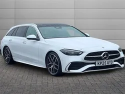 Opalite white bright Used 2025 Mercedes C300 AMG Line Premium Estate | £38,995 (A bit pricey)