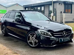Black Used 2018 Mercedes C250 AMG line Estate | £18,995 (Fair price)
