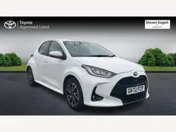 White Used 2022 Toyota Yaris Hybrid Design Hatchback | £16,648 (Fair price)