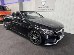 Black Used 2017 Mercedes C220 AMG Line Premium Plus Cabriolet | £16,749 (Fair price)