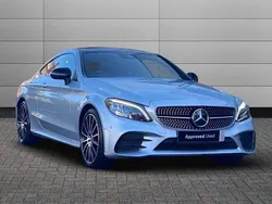 Silver Used 2022 Mercedes C300e AMG line Coupe | £33,790 (A bit pricey)